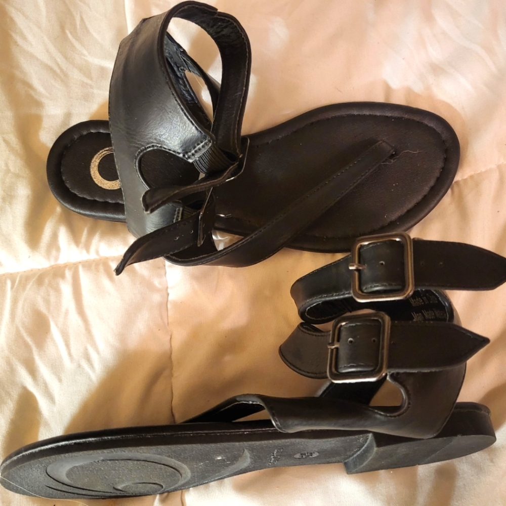 Womens double ankle strap sandals